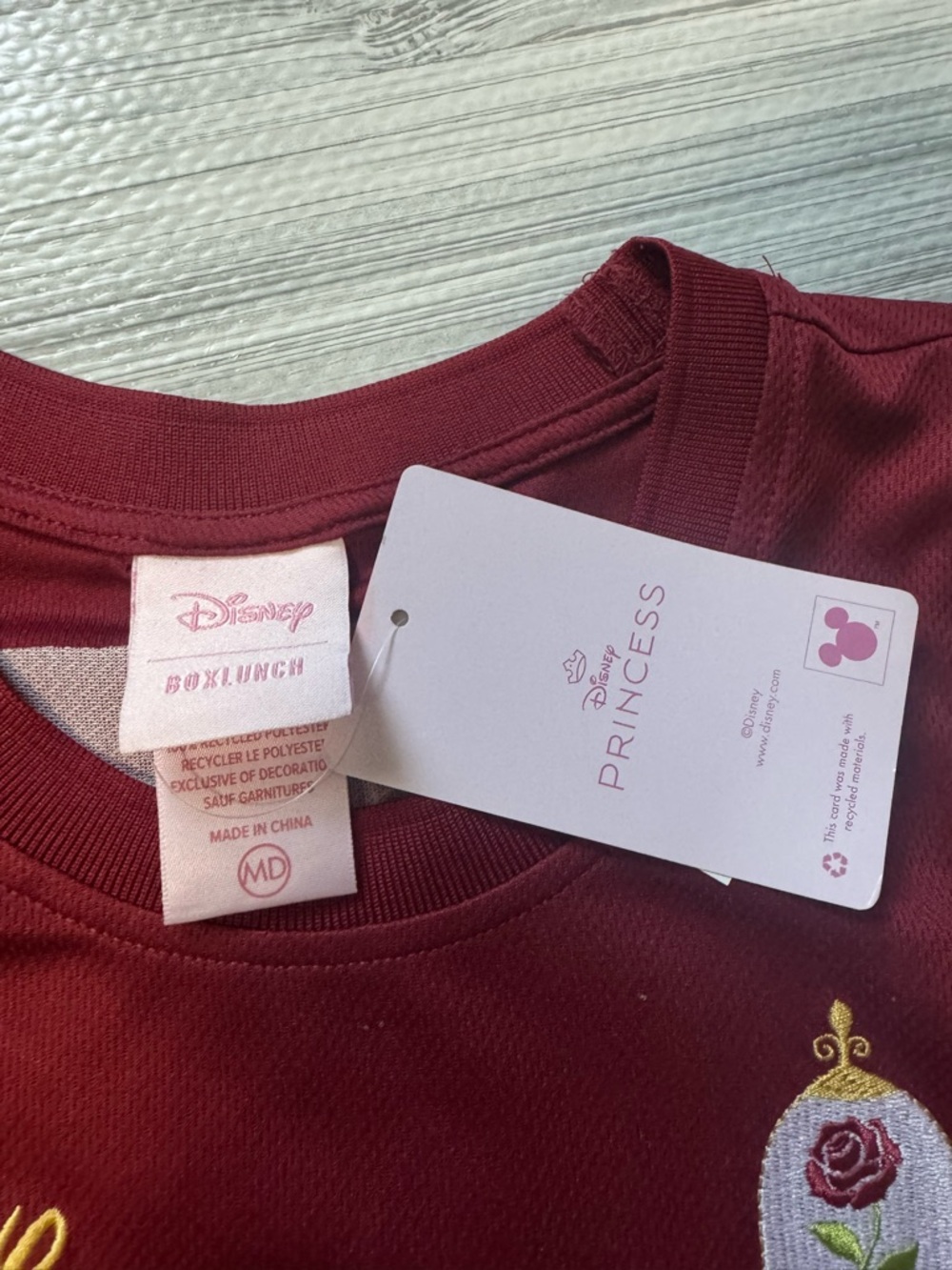 Disney Princess Belle Burgundy Sleeveless Jersey Top - Picture 3 of 3